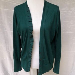 Loft| Ruffle front Cardigan| XL